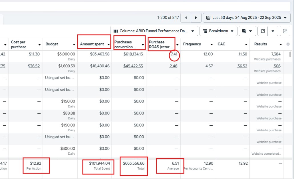 $618K in revenue at a 7.41 return on ad spend