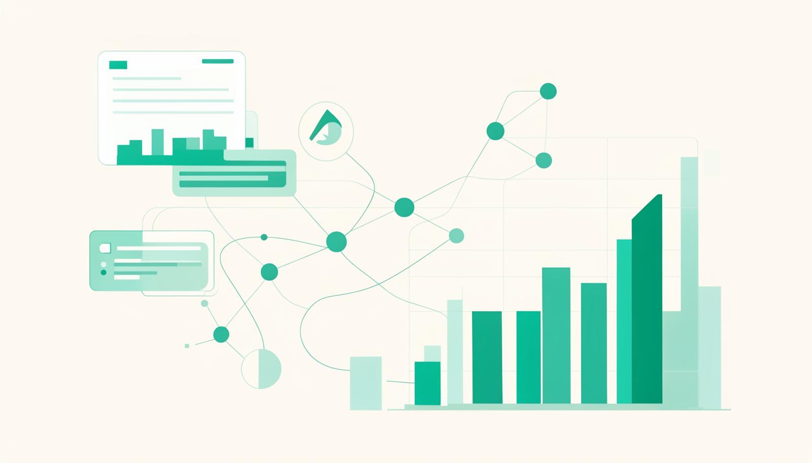 Abstract Raisely campaign dashboard with peer-to-peer network nodes and rising donation bars